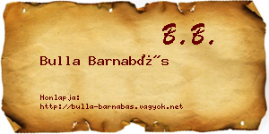 Bulla Barnabás névjegykártya